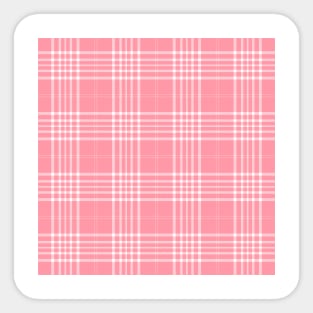 Pink and White Tartan Plaid Pattern Sticker